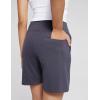 imageAJISAI Womens 65quot Athletic Long Shorts with Zippered Pockets High Waisted Bermuda Shorts for Walking Running CasualDark Grey