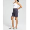 imageAJISAI Womens 65quot Athletic Long Shorts with Zippered Pockets High Waisted Bermuda Shorts for Walking Running CasualDark Grey