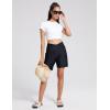 imageAJISAI Womens 7quot Long Swim Board Shorts High Waisted Swimsuits Quick Dry Beach Bathing Shorts with Liner Side Pockets