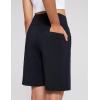 imageAJISAI Womens 9quot12quot High Waisted Bermuda Shorts with Zippered Pockets Knee Length Long Shorts for Women Workout AthleticBlack