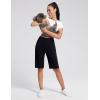 imageAJISAI Womens 9quot12quot High Waisted Bermuda Shorts with Zippered Pockets Knee Length Long Shorts for Women Workout AthleticBlack