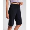 imageAJISAI Womens 9quot12quot High Waisted Bermuda Shorts with Zippered Pockets Knee Length Long Shorts for Women Workout AthleticBlack