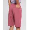 imageAJISAI Womens 9quot12quot High Waisted Bermuda Shorts with Zippered Pockets Knee Length Long Shorts for Women Workout AthleticRose