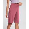 imageAJISAI Womens 9quot12quot High Waisted Bermuda Shorts with Zippered Pockets Knee Length Long Shorts for Women Workout AthleticRose
