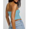 imageAJISAI Womens Double Lined Tube Tops Crop Going Out Tops Strapless Tank Summer Top 2025Blue