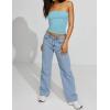 imageAJISAI Womens Double Lined Tube Tops Crop Going Out Tops Strapless Tank Summer Top 2025Blue