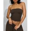 imageAJISAI Womens Double Lined Tube Tops Crop Going Out Tops Strapless Tank Summer Top 2025Dark Brown