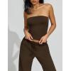 imageAJISAI Womens Double Lined Tube Tops Crop Going Out Tops Strapless Tank Summer Top 2025Dark Brown