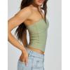 imageAJISAI Womens Double Lined Tube Tops Crop Going Out Tops Strapless Tank Summer Top 2025Green