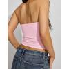 imageAJISAI Womens Double Lined Tube Tops Crop Going Out Tops Strapless Tank Summer Top 2025Pink