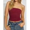 imageAJISAI Womens Double Lined Tube Tops Crop Going Out Tops Strapless Tank Summer Top 2025Red