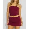 imageAJISAI Womens Double Lined Tube Tops Crop Going Out Tops Strapless Tank Summer Top 2025Red