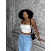 imageAJISAI Womens Double Lined Tube Tops Crop Going Out Tops Strapless Tank Summer Top 2025White