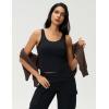 imageAJISAI Womens Double Lined Workout Tank Tops Scoop Neck Yoga Tanks Casual Crop Sleeveless Summer TopBlack