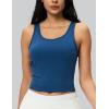 imageAJISAI Womens Double Lined Workout Tank Tops Scoop Neck Yoga Tanks Casual Crop Sleeveless Summer TopBlue