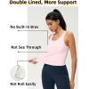 imageAJISAI Womens Double Lined Workout Tank Tops Scoop Neck Yoga Tanks Casual Crop Sleeveless Summer TopPink