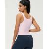 imageAJISAI Womens Double Lined Workout Tank Tops Scoop Neck Yoga Tanks Casual Crop Sleeveless Summer TopPink