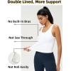 imageAJISAI Womens Double Lined Workout Tank Tops Scoop Neck Yoga Tanks Casual Crop Sleeveless Summer TopWhite
