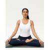 imageAJISAI Womens Double Lined Workout Tank Tops Scoop Neck Yoga Tanks Casual Crop Sleeveless Summer TopWhite