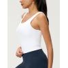 imageAJISAI Womens Double Lined Workout Tank Tops Scoop Neck Yoga Tanks Casual Crop Sleeveless Summer TopWhite