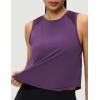 imageCrop Workout Tops for Women Tank Athletic Running Shirts Mesh Yoga Tops Gym Sleeveless ClothesPurple