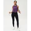 imageCrop Workout Tops for Women Tank Athletic Running Shirts Mesh Yoga Tops Gym Sleeveless ClothesPurple
