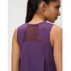 imageCrop Workout Tops for Women Tank Athletic Running Shirts Mesh Yoga Tops Gym Sleeveless ClothesPurple