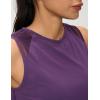 imageCrop Workout Tops for Women Tank Athletic Running Shirts Mesh Yoga Tops Gym Sleeveless ClothesPurple