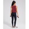 imageCrop Workout Tops for Women Tank Athletic Running Shirts Mesh Yoga Tops Gym Sleeveless ClothesSangria