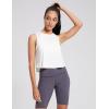 imageCrop Workout Tops for Women Tank Athletic Running Shirts Mesh Yoga Tops Gym Sleeveless ClothesWhite