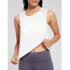imageCrop Workout Tops for Women Tank Athletic Running Shirts Mesh Yoga Tops Gym Sleeveless ClothesWhite