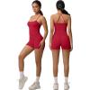 imageWomen 3 Piece Workout Sets Padded Tank Top Sports Bra Matching High Waist Biker Shorts ampamp Gym Yoga LeggingsAred