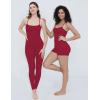 imageWomen 3 Piece Workout Sets Padded Tank Top Sports Bra Matching High Waist Biker Shorts ampamp Gym Yoga LeggingsAred