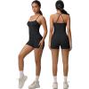 imageWomen 3 Piece Workout Sets Padded Tank Top Sports Bra Matching High Waist Biker Shorts ampamp Gym Yoga LeggingsBlack