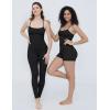 imageWomen 3 Piece Workout Sets Padded Tank Top Sports Bra Matching High Waist Biker Shorts ampamp Gym Yoga LeggingsBlack