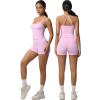 imageWomen 3 Piece Workout Sets Padded Tank Top Sports Bra Matching High Waist Biker Shorts ampamp Gym Yoga LeggingsPink