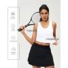 imageWomens Double Lined Workout Crop Tank Top UltraSoft Racerback Yoga Athletic Tops SleevelessWhite