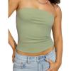 imageAJISAI Womens Double Lined Tube Tops Crop Going Out Tops Strapless Tank Summer Top 2025Green