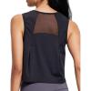 imageCrop Workout Tops for Women Tank Athletic Running Shirts Mesh Yoga Tops Gym Sleeveless ClothesBlack