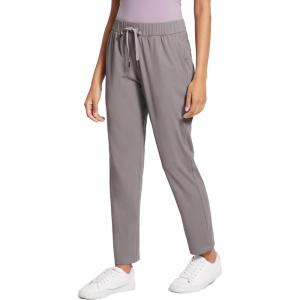 imageAJISAI PetiteRegular Womens 78 Joggers Travel Pants with Pockets Lounge Casual Stretch Workout PantsLunar Rock