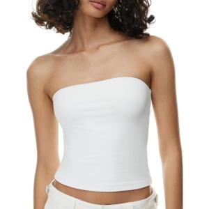 imageAJISAI Womens Double Lined Tube Tops Crop Going Out Tops Strapless Tank Summer Top 2025White