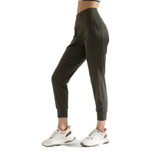 imageAJISAI Womens High Waisted Joggers with Pockets Yoga Pants for Running LoungeOlive