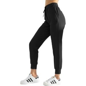 imageAJISAI Womens Joggers Pants Drawstring Running Sweatpants with Pockets Lounge WearBlack