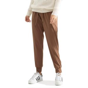 imageAJISAI Womens Joggers Pants Drawstring Running Sweatpants with Pockets Lounge WearBrown
