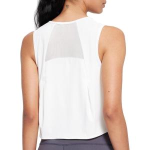 imageCrop Workout Tops for Women Tank Athletic Running Shirts Mesh Yoga Tops Gym Sleeveless ClothesWhite