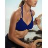imageAJISAI Womens Halter Bikini Top Triangle V Neck Bathing Suit Top Low Impact Padded Sports BraDark Blue