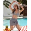 imageAJISAI Womens Halter Bikini Top Triangle V Neck Bathing Suit Top Low Impact Padded Sports BraHeather Grey