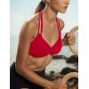 imageAJISAI Womens Halter Bikini Top Triangle V Neck Bathing Suit Top Low Impact Padded Sports BraHot Red