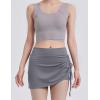 imageAJISAI Womens Skort Skirt with Shorts Mini Golf Skorts Athletic Summer Swim Beach SkirtsGrey