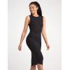 imageWomens Strechy Midi Bodycon Dress for Business Work Cocktai Party Sleeveless Ruched Pencil DressBlack